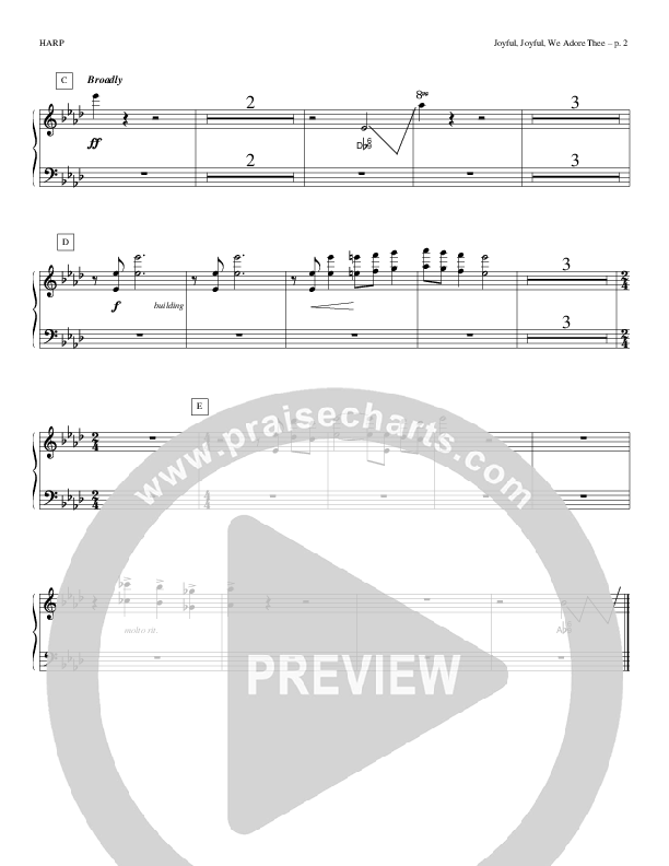 Joyful Joyful We Adore Thee Harp (Todd Billingsley)