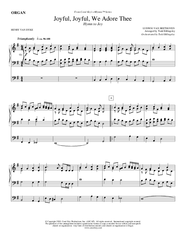 Joyful Joyful We Adore Thee Organ (Todd Billingsley)
