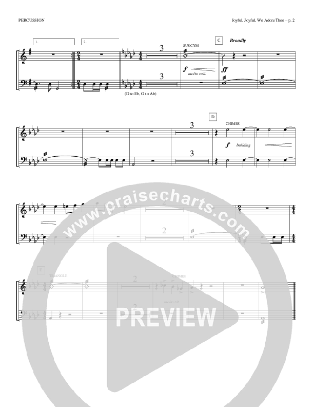 Joyful Joyful We Adore Thee Percussion (Todd Billingsley)