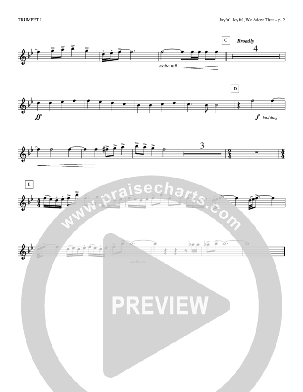 Joyful Joyful We Adore Thee Trumpet 1 (Todd Billingsley)