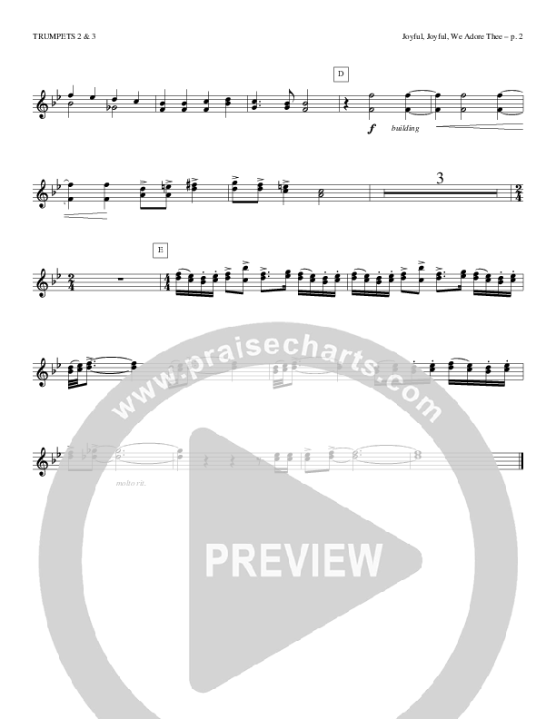 Joyful Joyful We Adore Thee Trumpet 2/3 (Todd Billingsley)