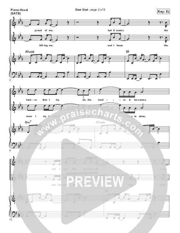 Dear God Piano/Vocal (SATB) (Cory Asbury)