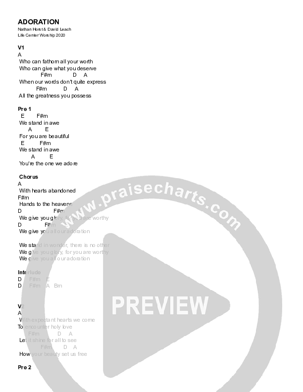 Adoration (Live) Chords & Lyrics (Life Center Worship)