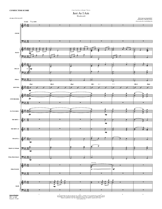 Just As I Am Conductor's Score (Todd Billingsley)