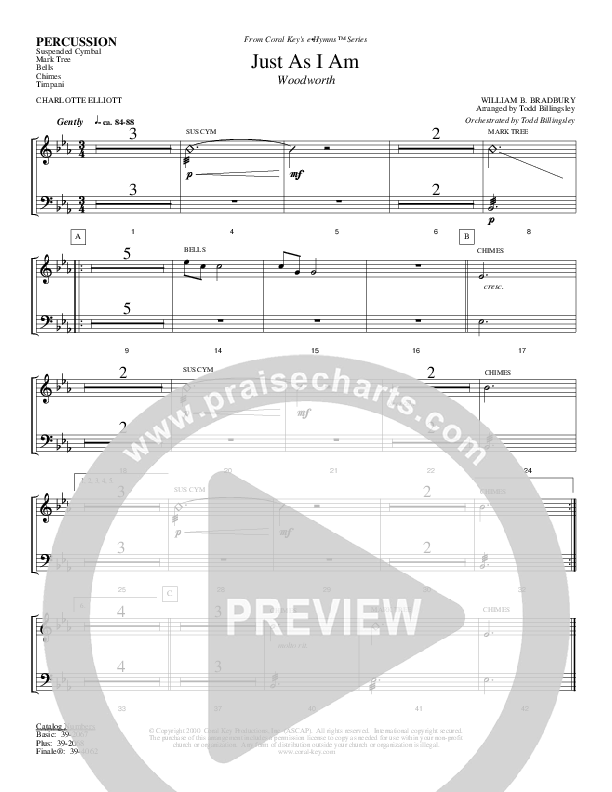 Just As I Am Percussion (Todd Billingsley)