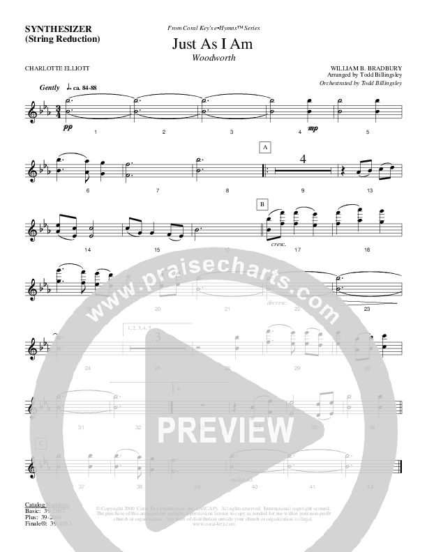 Just As I Am Synth Strings (Todd Billingsley)