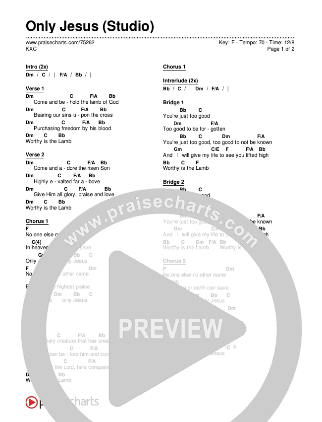 Only Jesus (Studio) Chords & Lyrics (KXC)