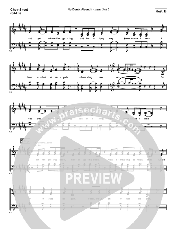 No Doubt About It Choir Sheet (SATB) (We The Kingdom)