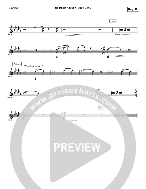 No Doubt About It Clarinet (We The Kingdom)