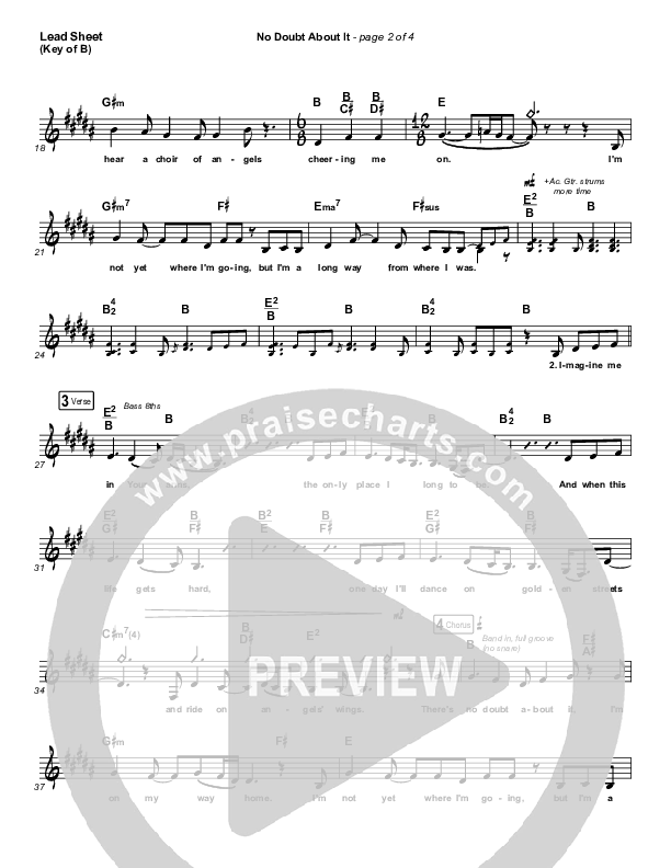 No Doubt About It Lead Sheet (Melody) (We The Kingdom)