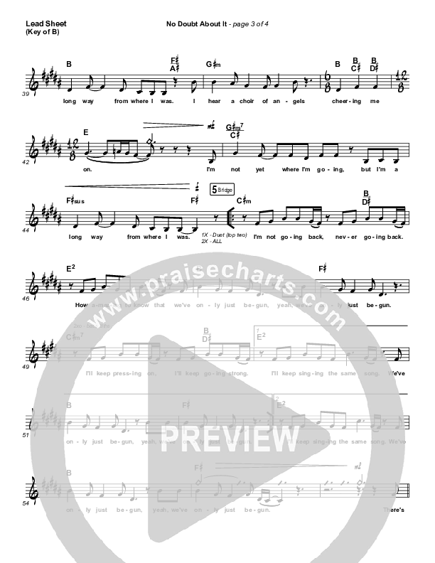 No Doubt About It Lead Sheet (Melody) (We The Kingdom)