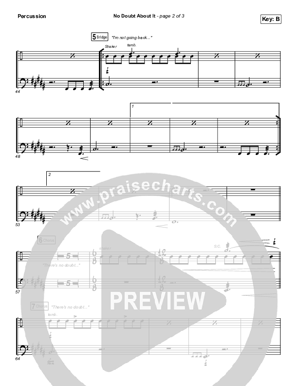 No Doubt About It Percussion (We The Kingdom)