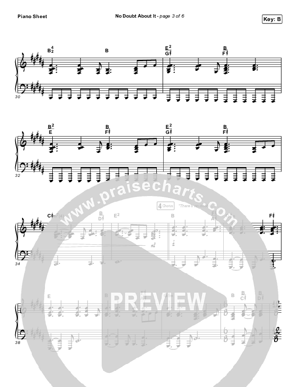 No Doubt About It Piano Sheet (We The Kingdom)