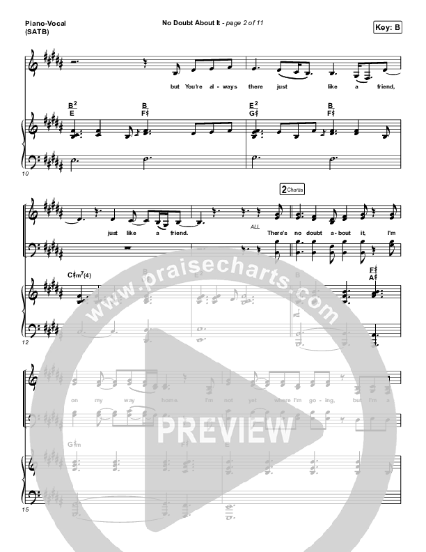 No Doubt About It Piano/Vocal (SATB) (We The Kingdom)
