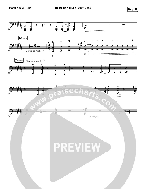 No Doubt About It Trombone 3/Tuba (We The Kingdom)