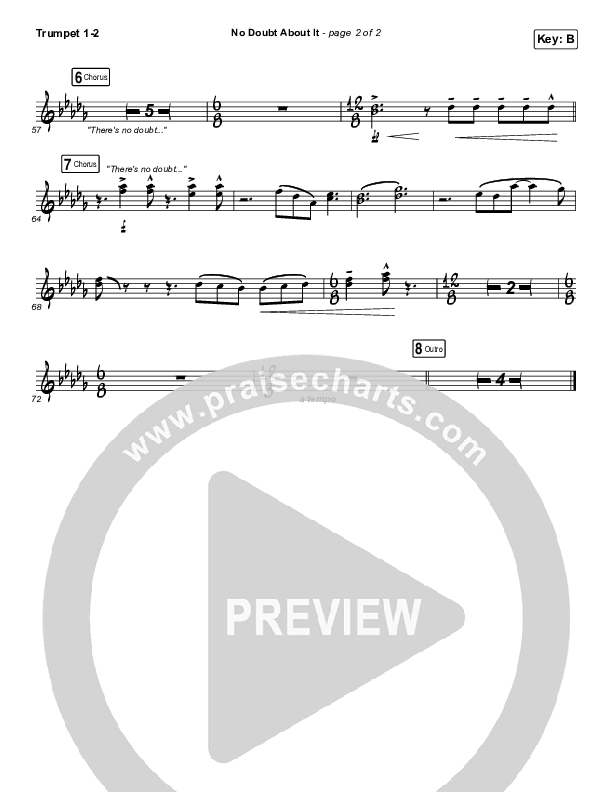 No Doubt About It Trumpet 1,2 (We The Kingdom)