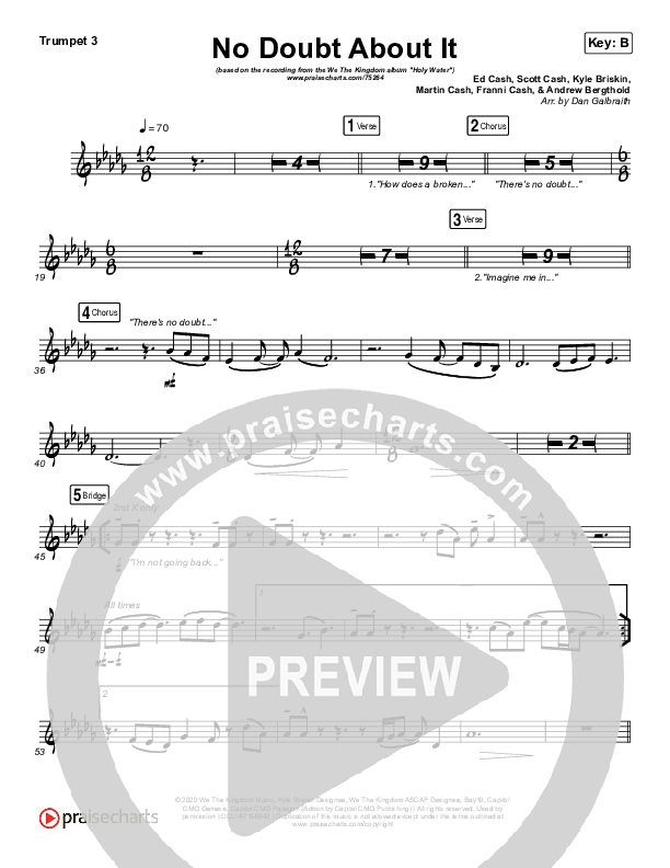 No Doubt About It Trumpet 3 (We The Kingdom)