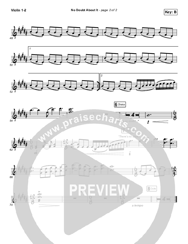 No Doubt About It Violin 1/2 (We The Kingdom)