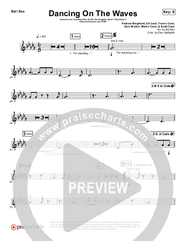 Dancing On The Waves Bari Sax (We The Kingdom)