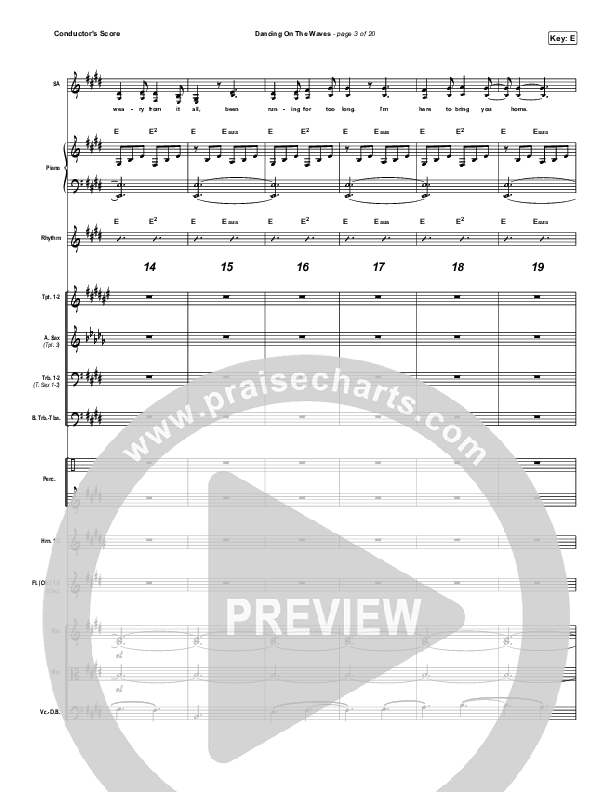 Dancing On The Waves Conductor's Score (We The Kingdom)