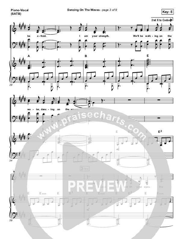 Dancing On The Waves Piano/Vocal (SATB) (We The Kingdom)
