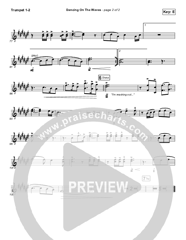 Dancing On The Waves Trumpet 1,2 (We The Kingdom)