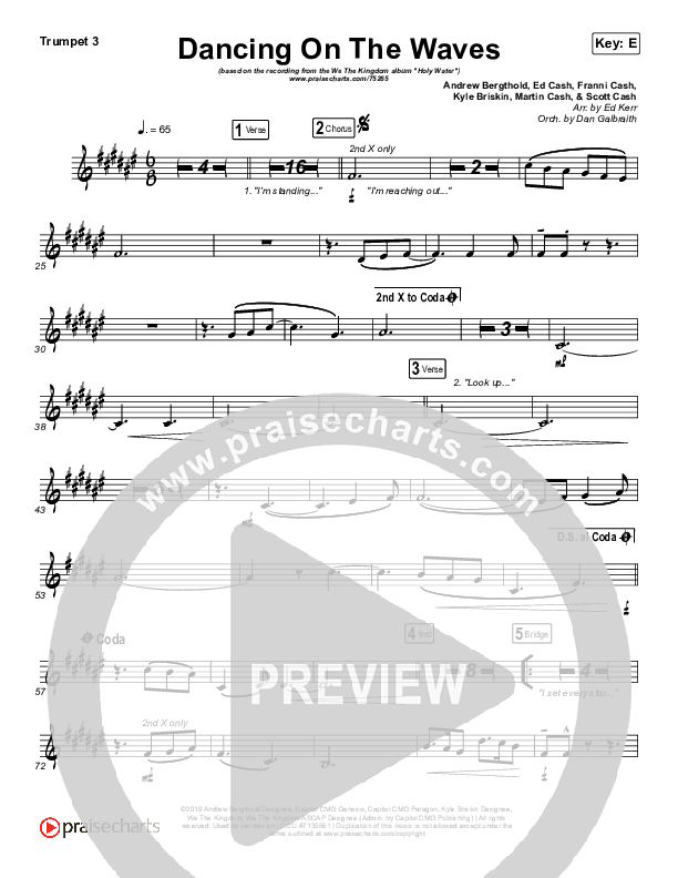 Dancing On The Waves Trumpet 3 (We The Kingdom)