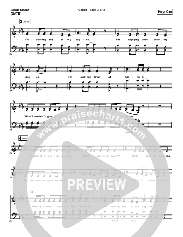 Cages Choir Vocals (SATB) (We The Kingdom)