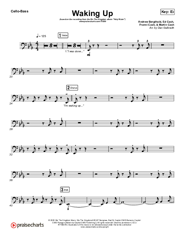 Waking Up Cello/Bass (We The Kingdom)