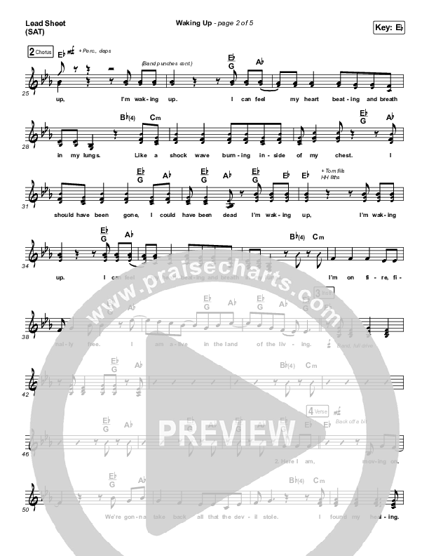 Waking Up Lead Sheet (SAT) (We The Kingdom)