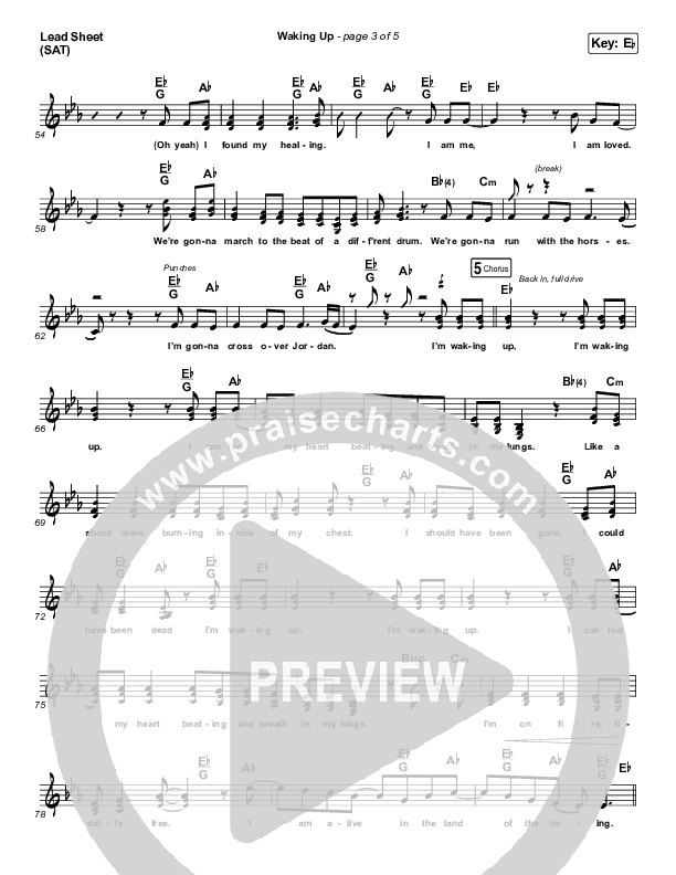 Waking Up Lead Sheet (SAT) (We The Kingdom)