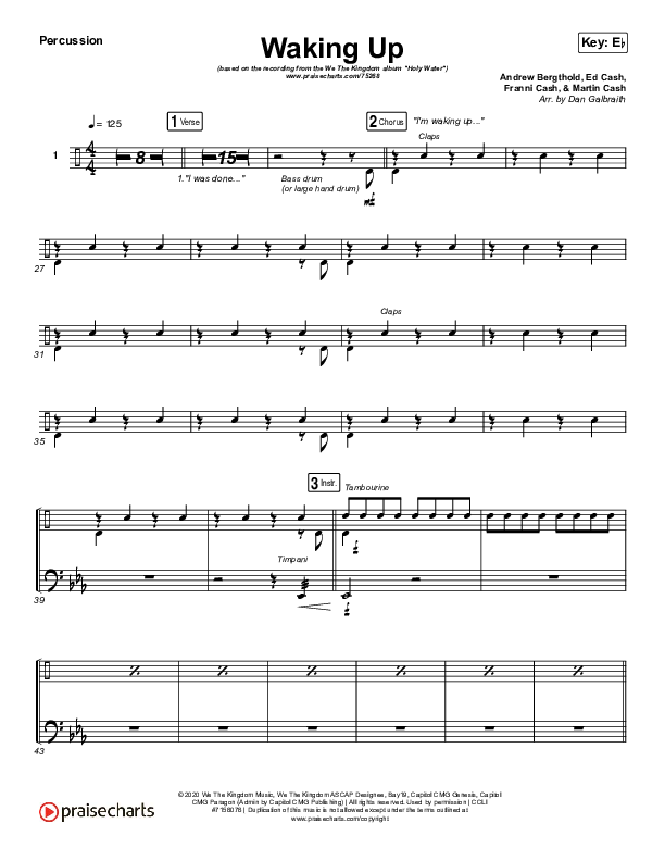 Waking Up Percussion (We The Kingdom)