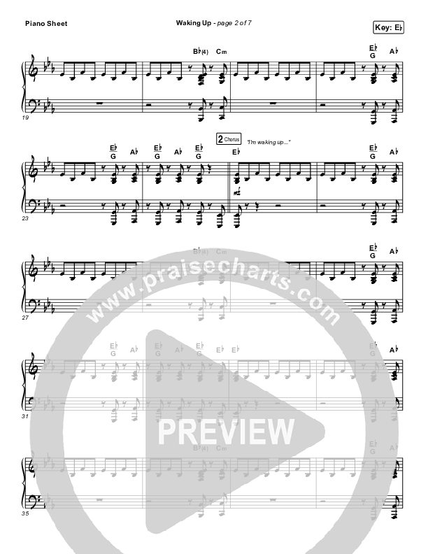 Waking Up Piano Sheet (We The Kingdom)