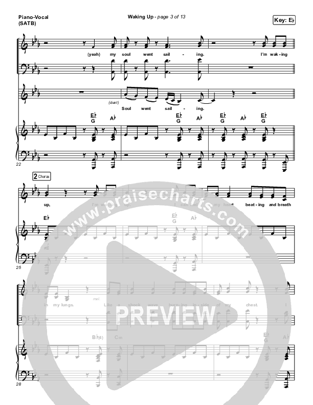 Waking Up Piano/Vocal (SATB) (We The Kingdom)