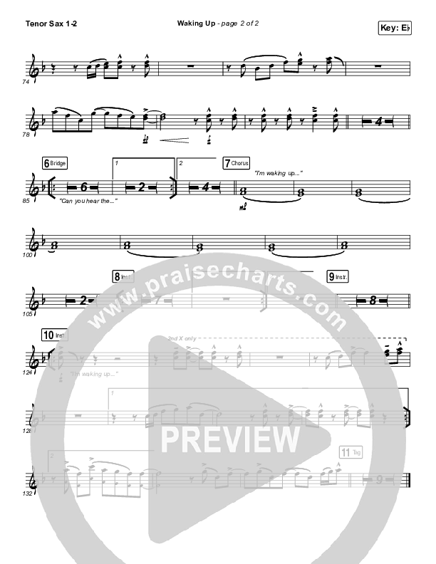 Waking Up Tenor Sax 1/2 (We The Kingdom)