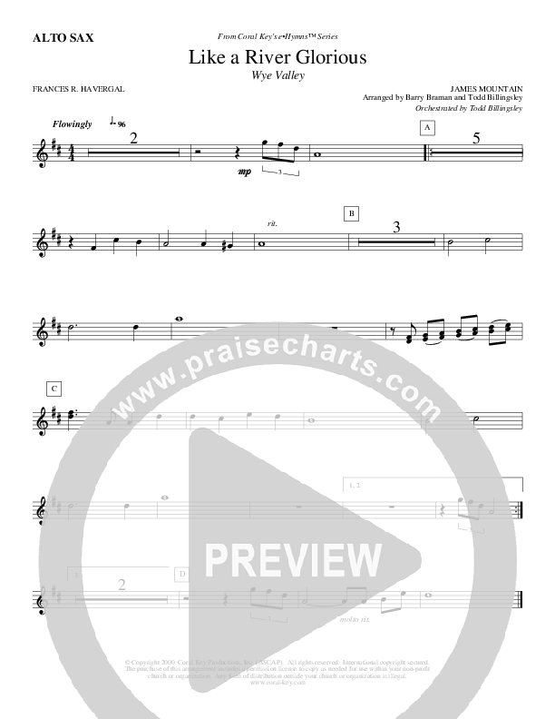 Like A River Glorious Alto Sax (Todd Billingsley)