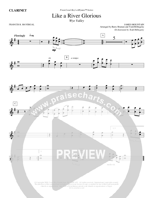 Like A River Glorious Clarinet (Todd Billingsley)