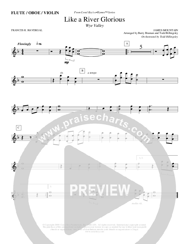 Like A River Glorious Flute/Oboe (Todd Billingsley)