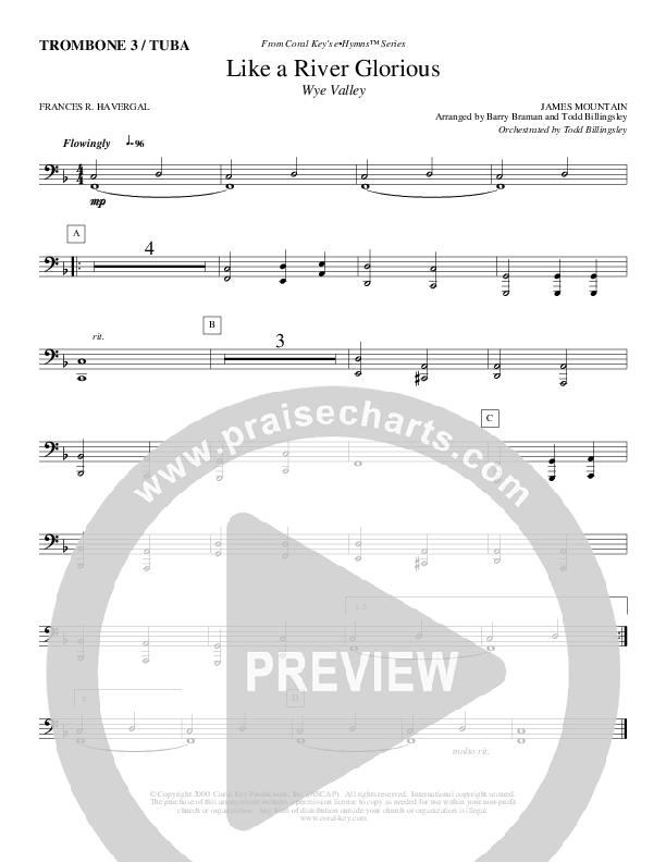 Like A River Glorious Trombone 3/Tuba (Todd Billingsley)