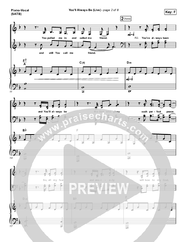 You'll Always Be Piano/Vocal (SATB) (Kim Walker-Smith)