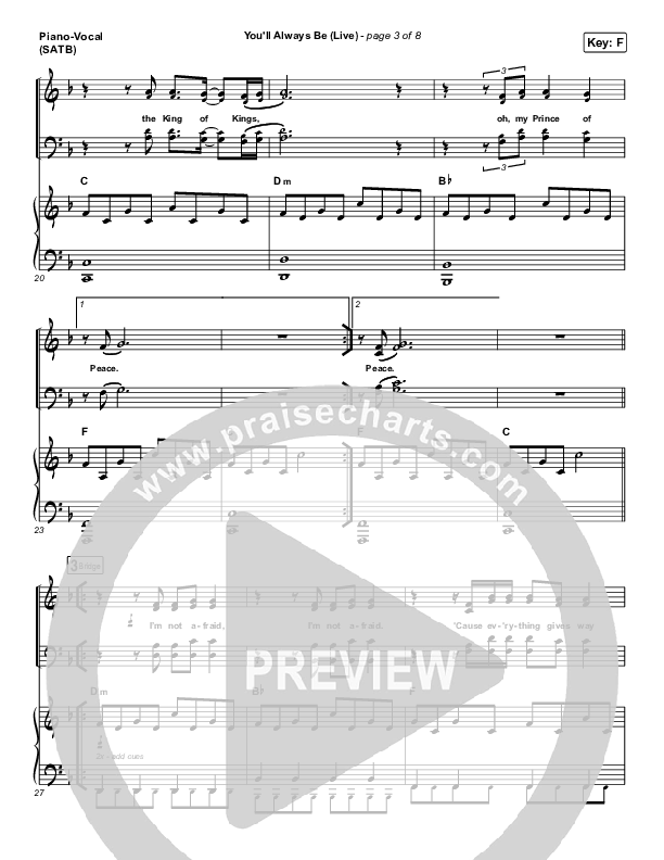 You'll Always Be Piano/Vocal (SATB) (Kim Walker-Smith)