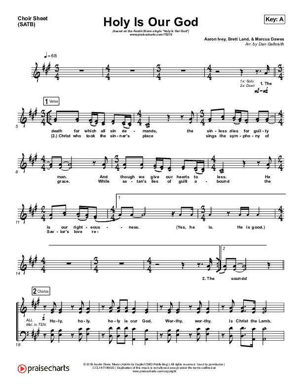 Holy Is Our God Choir Sheet (SATB) (Austin Stone Worship)
