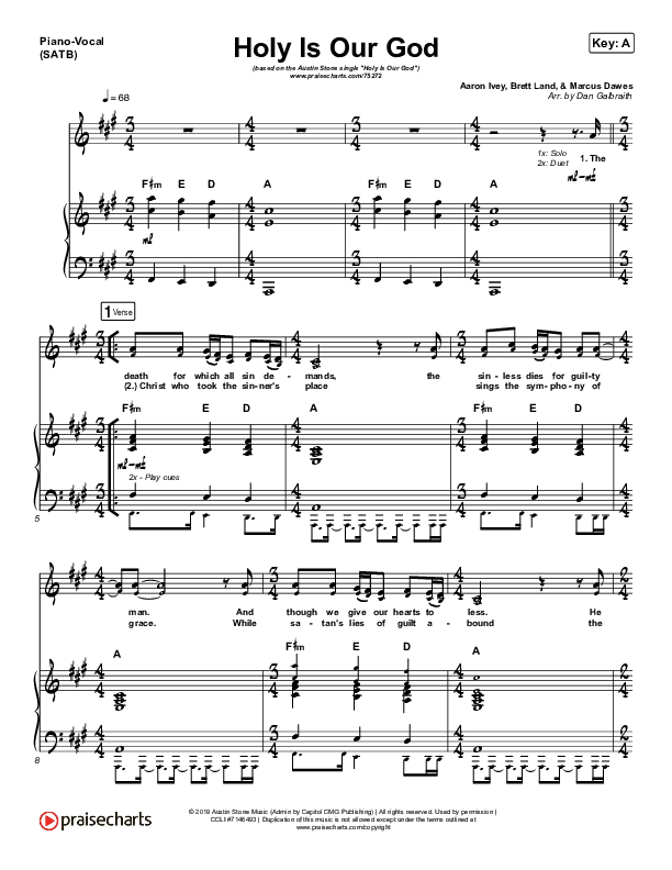 Holy Is Our God Piano/Vocal (SATB) (Austin Stone Worship)