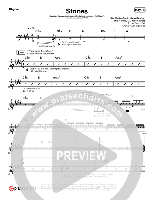 Stones Rhythm Chart (Kim Walker-Smith)