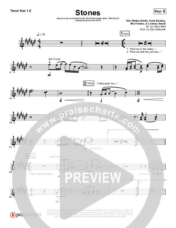 Stones Tenor Sax 1/2 (Kim Walker-Smith)