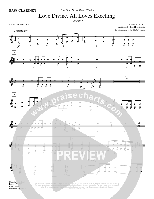 Love Divine All Loves Excelling Bass Clarinet (Todd Billingsley)