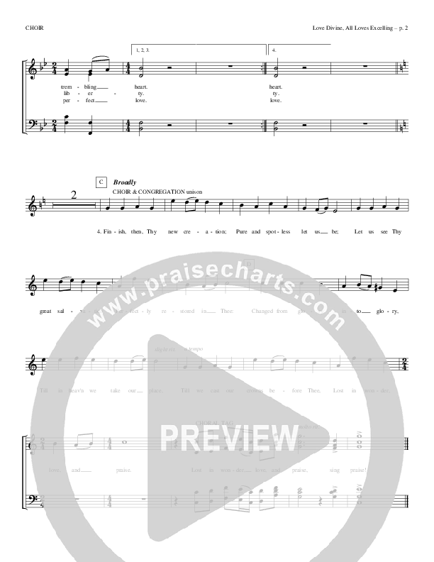 Love Divine All Loves Excelling Choir Sheet (Todd Billingsley)