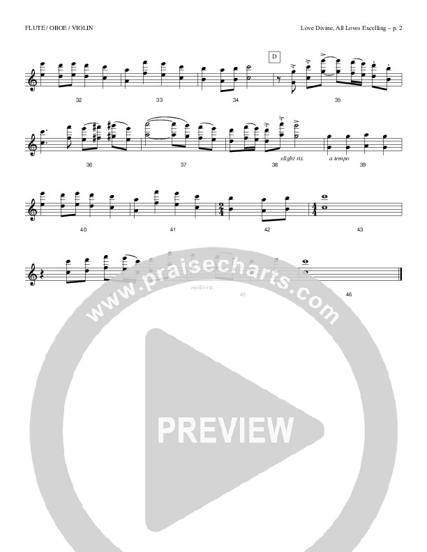 Love Divine All Loves Excelling Flute/Oboe (Todd Billingsley)