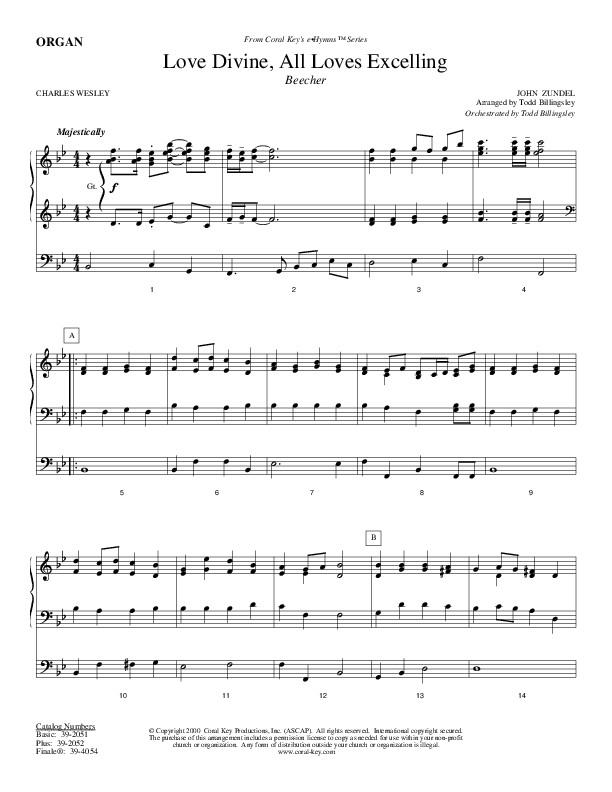 Love Divine All Loves Excelling Organ (Todd Billingsley)