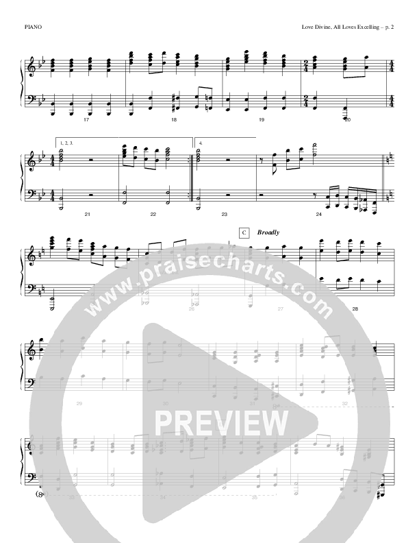 Love Divine All Loves Excelling Piano Sheet (Todd Billingsley)